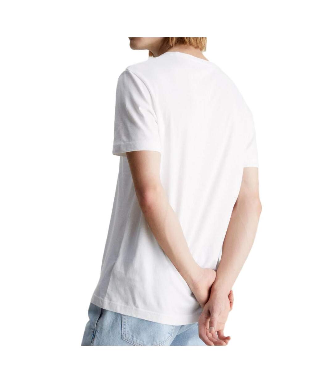 T-shirt Blanc Homme Calvin Klein Jeans Meta Monogram - L