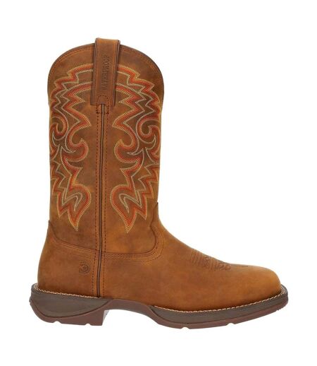 Mens Rebel Full Grain Leather Waterproof Cowboy Boots Russet Durango