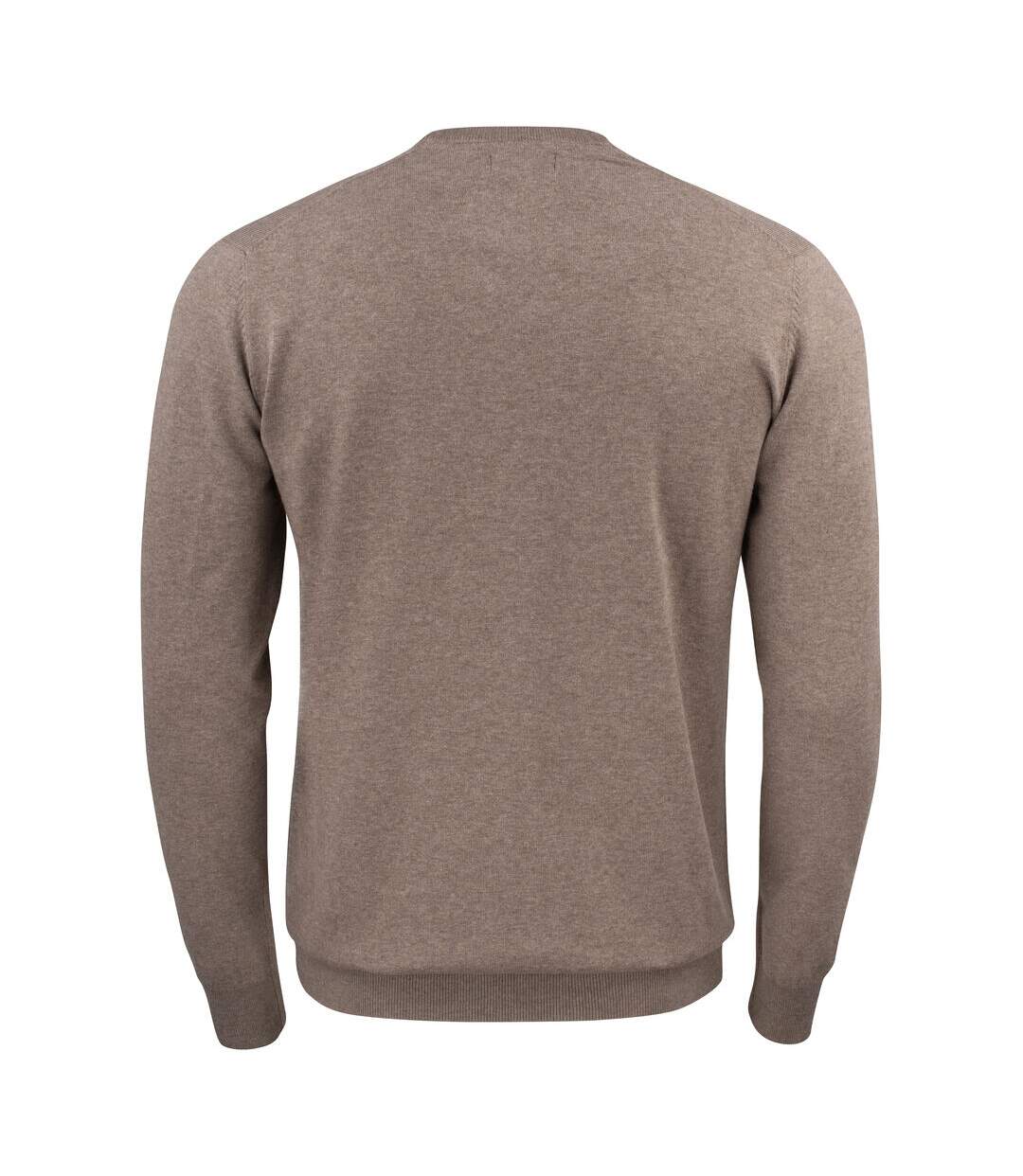 Mens Oakville V Neck Sweatshirt Nougat Melange Cutter & Buck-2