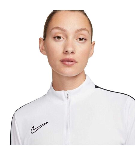 Womens/ladies Performance Zip Neck Training Sweatshirt White Black Nike