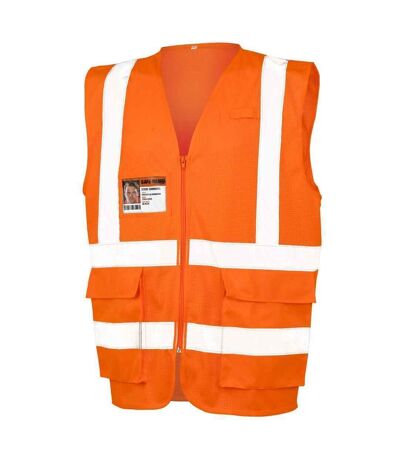 SAFE-GUARD by Result Unisex Adult Executive Mesh Safety Hi-Vis Vest (Fluorescent Orange) - UTPC4555