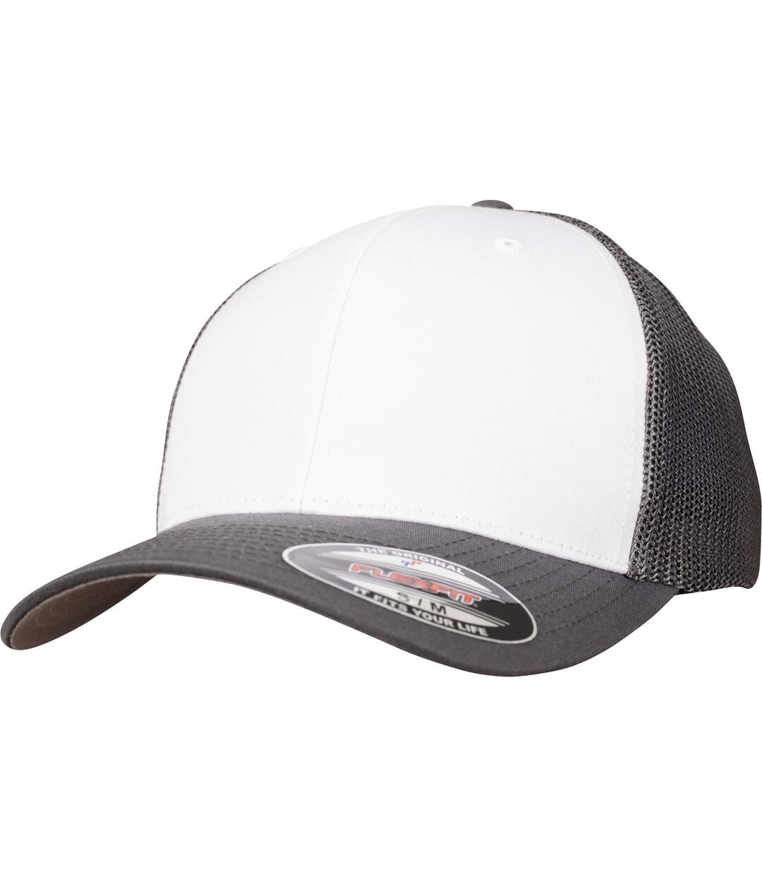 Casquette trucker flexfit adulte gris / blanc Yupoong-1