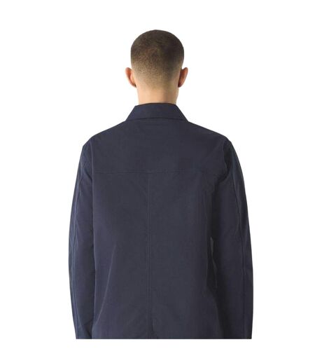 Mens Patterned Front Pocket Overshirt Navy Pretty Green