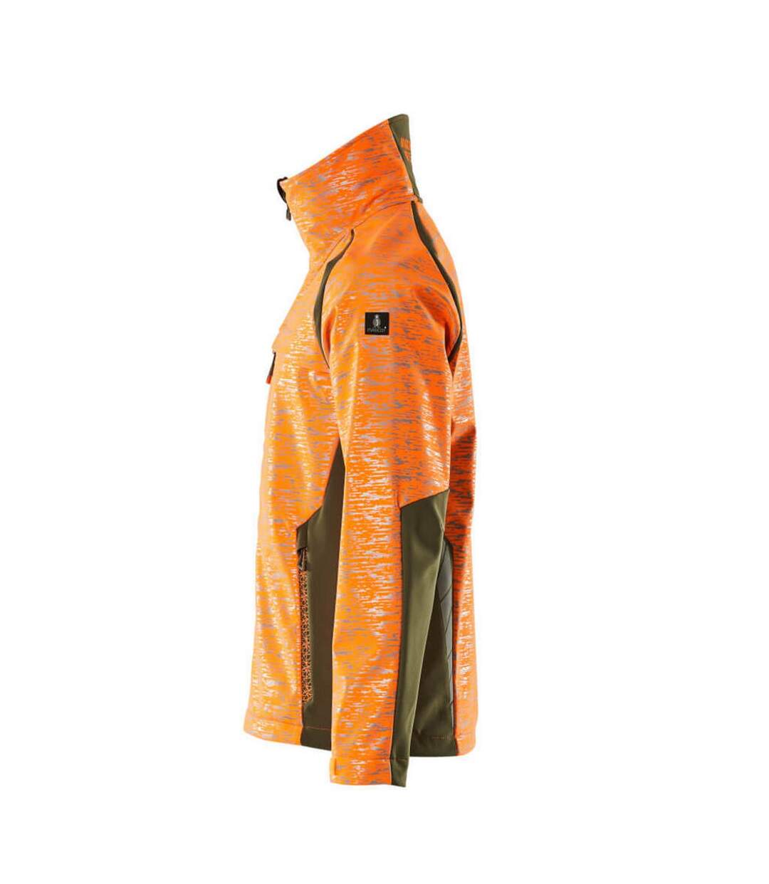 Mens Accelerate Safe Soft Shell Jacket Hi Vis Orange Moss Green Mascot-3