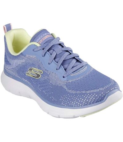 Womens/ladies Flex Appeal 5.0 Crusing Thru Trainers Blue Lime Skechers