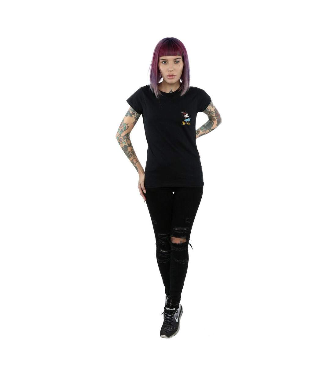 Disney Femme/Ladies Minnie Mouse Kick Chest Cotton T-Shirt (Noir) - UTBI31752-4
