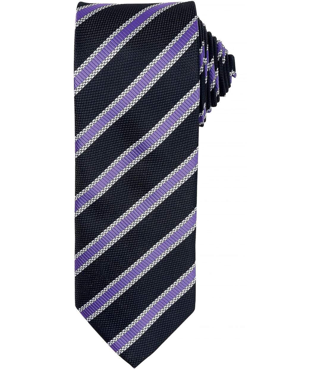 Cravate rayée - PR783 - noir et violet-2