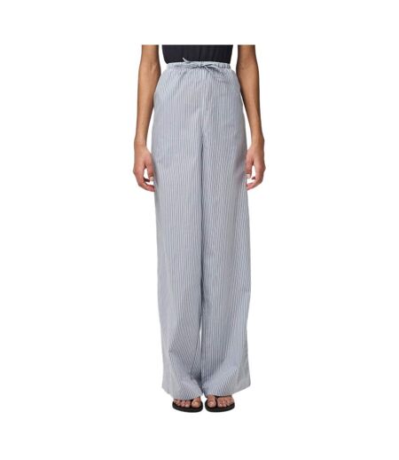Pantalon fluide bleu/marron femme pieces feline