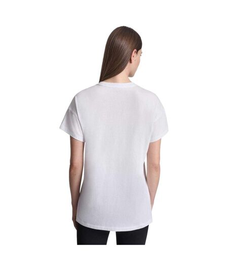 T-shirt Motif/style Scintillant Femme Blanc DKNY