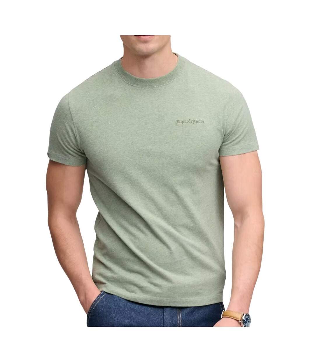 T-Shirt vert clair homme superdry essential-1