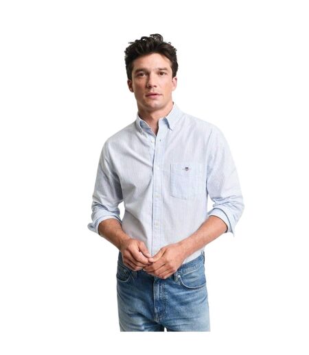 Chemise À Boutons Motif/style Détail Rayé Classic Homme Bleu Pâle Gant