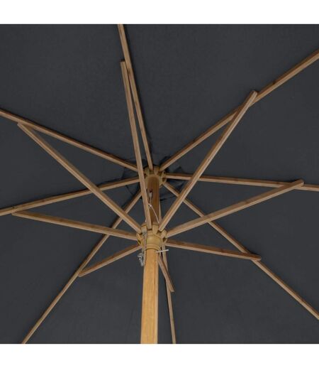 Parasol droit rond en bambou Tinaei - Diam. 300 cm - Gris ardoise