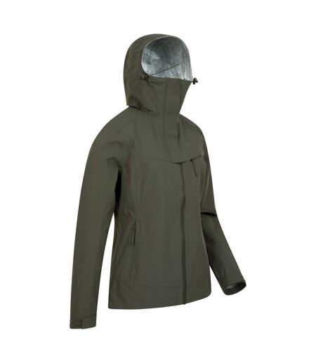 Womens/ladies Arlberg 2.5 Layer Waterproof Jacket Dark Khaki Mountain Warehouse