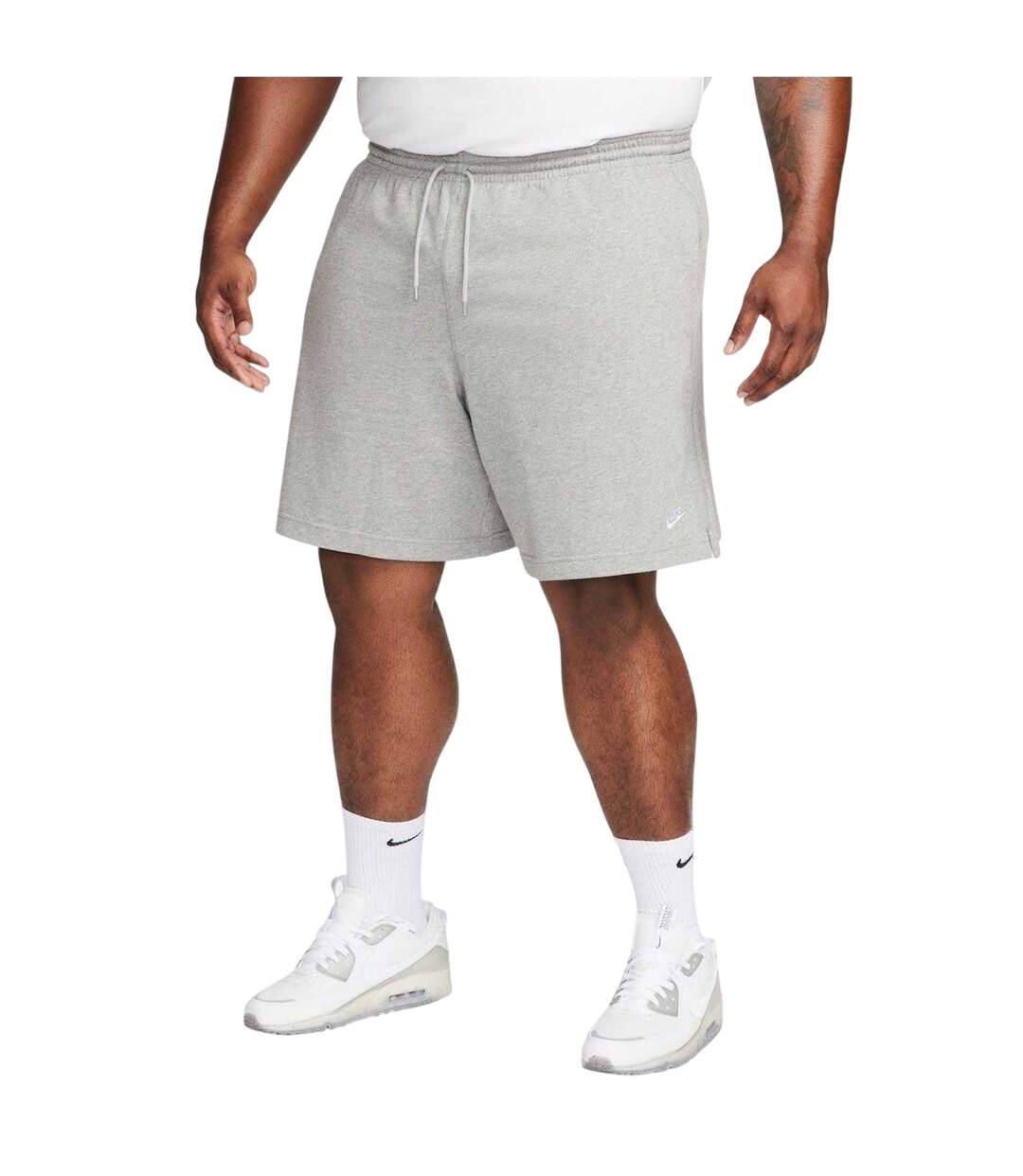 Mens Club Embroidered Logo Shorts Grey Heather Nike-1
