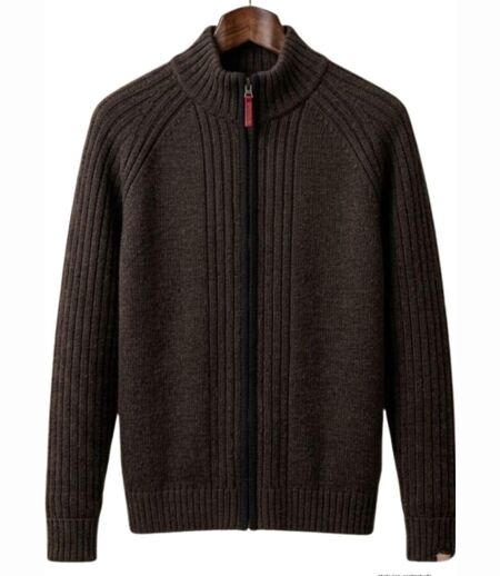 Cardigan homme WINCHESTER CAIMAN2N zippé noir : l'alliance parfaite de la laine et du style raffiné