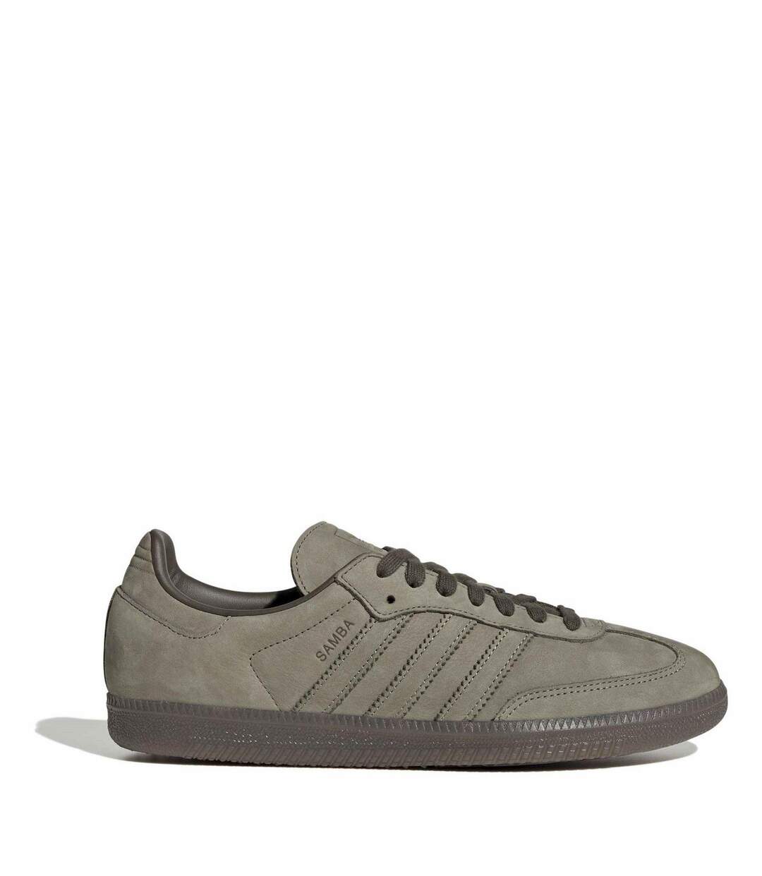 Mens Samba Og 3 Stripes Leather Trainers Khaki Adidas-1