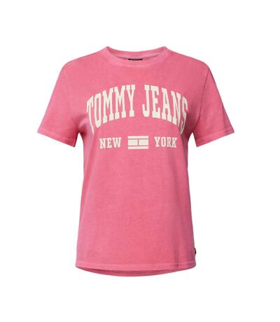 T-shirt Rose Femme Tommy Hilfiger Washed Varsi - L