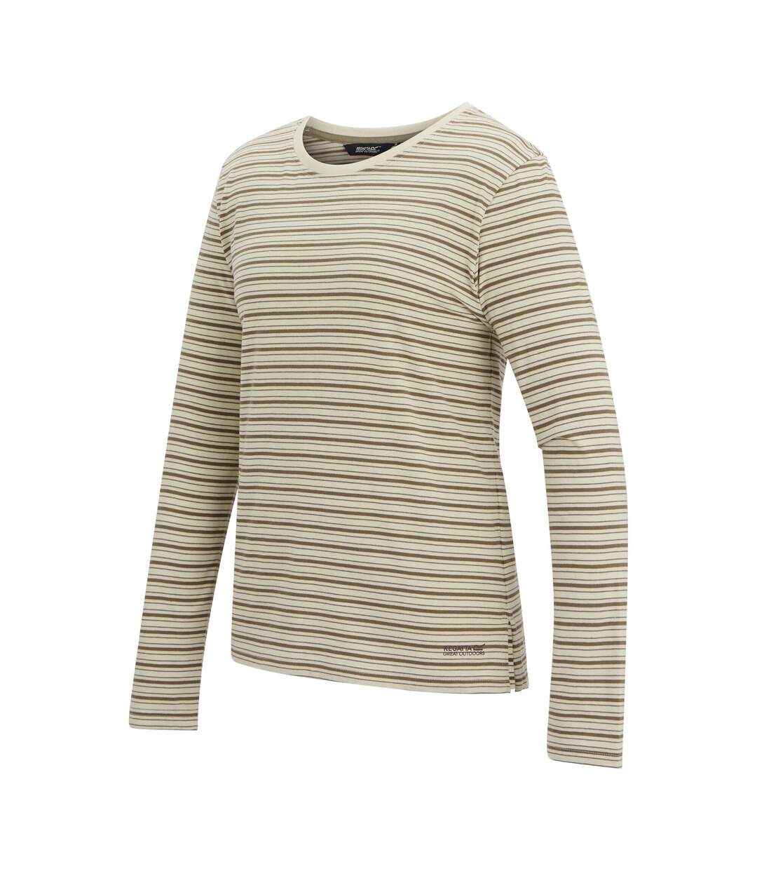 Womens/ladies Federica Stripe Long-sleeved T-shirt Light Vanilla Mocha Regatta-4