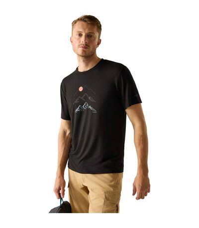 T-shirt Motif/style Coucher De Soleil Fingal Homme Noir Regatta