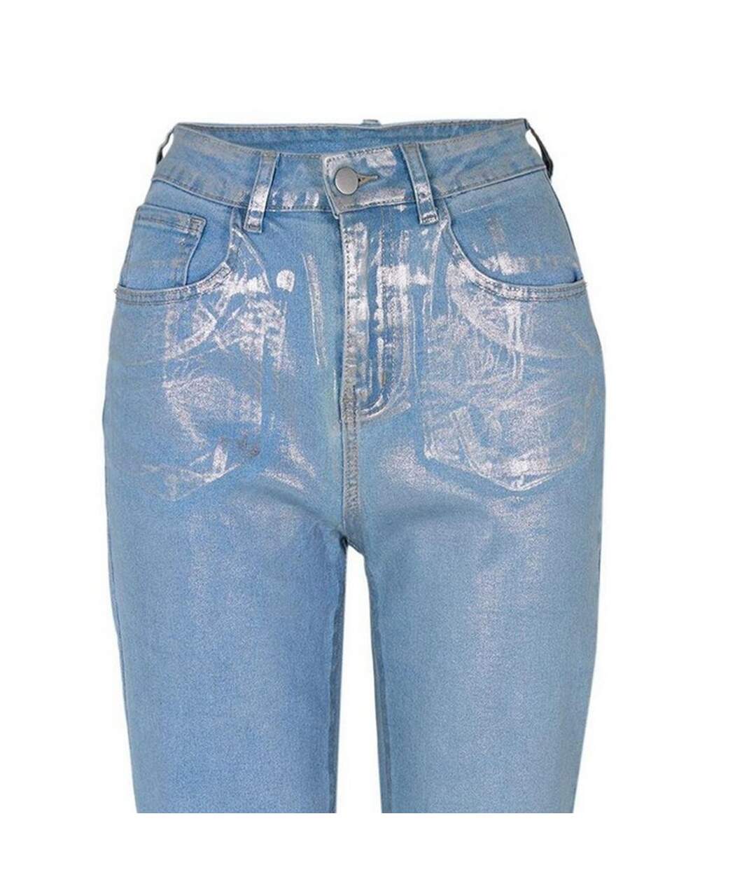 Jean Motif/style Métallisé Lupe Femme Argenté AmyLynn-3