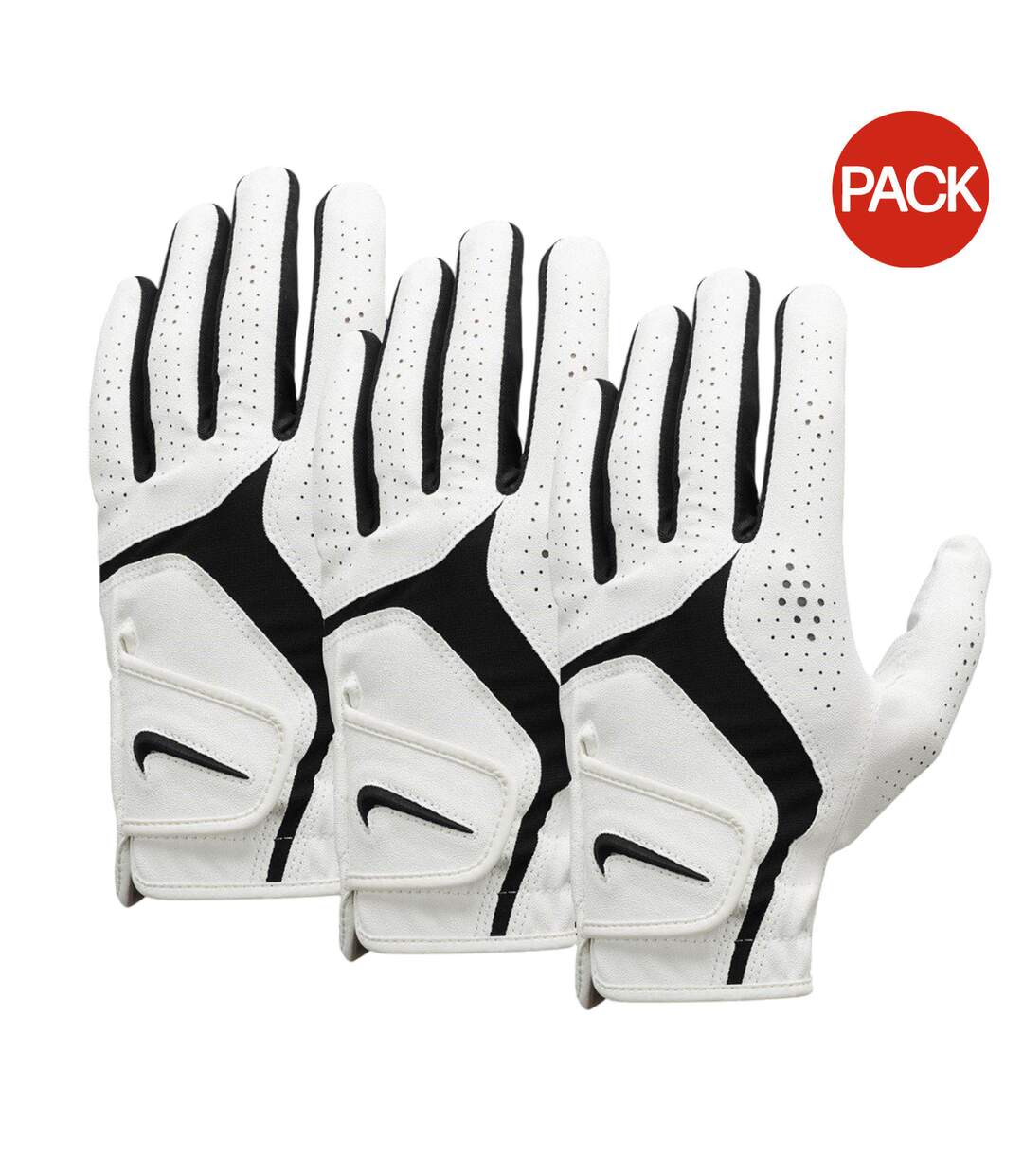 Pack Of 3  Dura Feel X Golf Gloves  White Black Nike-1