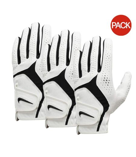 Pack Of 3  Dura Feel X Golf Gloves  White Black Nike