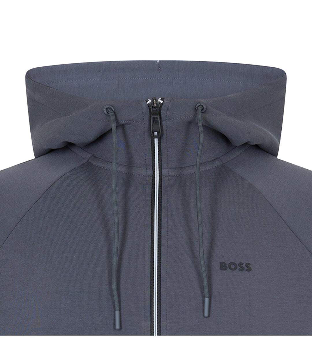 Veste À Capuche Manches Raglan Homme Gris Foncé Boss-3