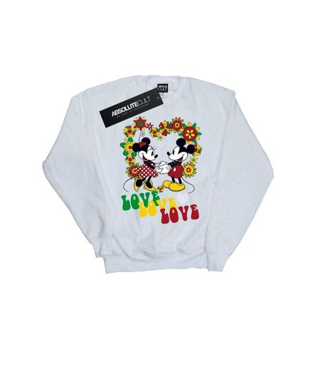 Disney Pull-over Mickey et Minnie Mouse Hippie Love - Femmes/Dames (Blanc) - UTBI26871