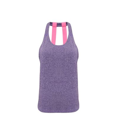 Débardeur double bretelles femme violet chiné Tri Dri