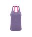 Débardeur double bretelles femme violet chiné Tri Dri