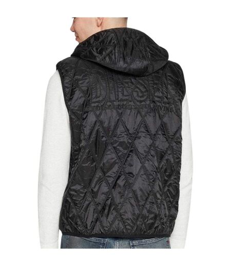 Doudoune Sans Manches Motif Logo Homme Noir Diesel