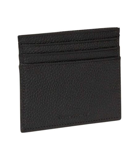 Logo Leather Card Holder One Size Black Calvin Klein