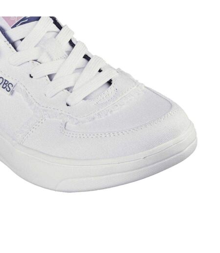 Womens/ladies Skipper Hi Canvas Trainers White Skechers