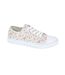 Womens/ladies floral canvas pumps light grey Rdek