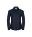 Womens/ladies Oxford Easy-care Long-sleeved Shirt Bright Navy Russell-1