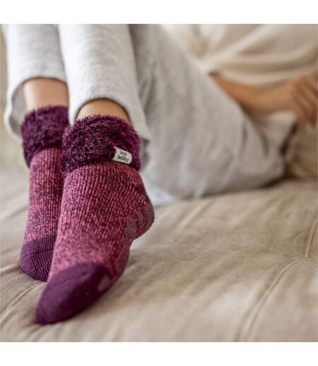 Ladies Non Slip Thermal Low Cut Slipper Bed Socks with Grips