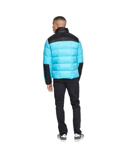 Mens synflax puffer jacket turquoise Duck and Cover