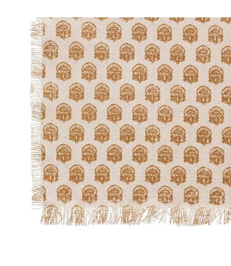 Lot de 2 Serviettes de Table Imprimé Maha 40x40cm Beige