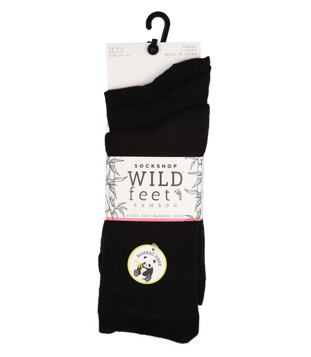 Wild Feet - 3 Pk Ladies Breathable Plain Bamboo Socks-2