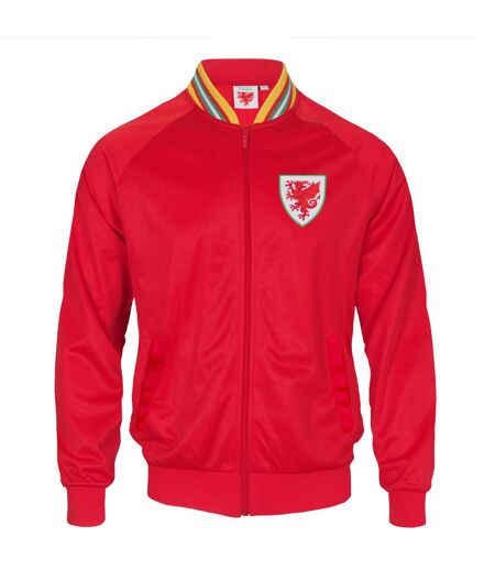 Mens Retro Bomber Jacket Red Wales Cymru