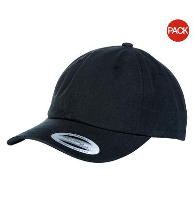 Yupoong Flexfit 6-panel Baseball Cap With Buckle (Pack of 2) (Black) - UTRW6762