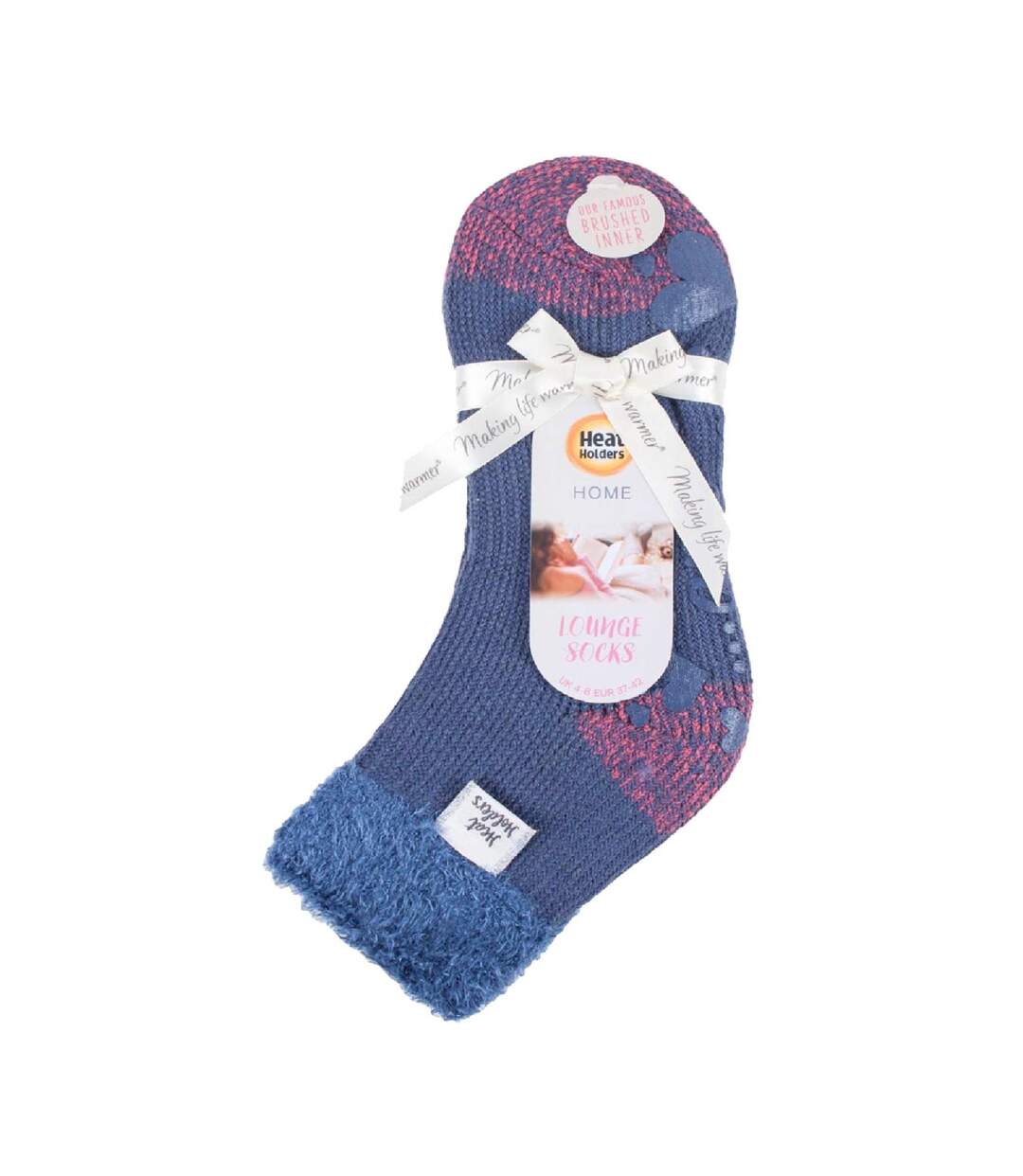 Ladies Non Slip Thermal Low Cut Slipper Bed Socks with Grips-2