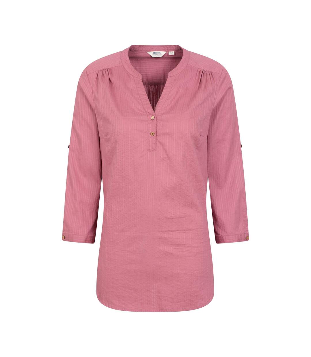 Womens/ladies petra relaxed fit 3/4 sleeve shirt dark pink Mountain Warehouse-1