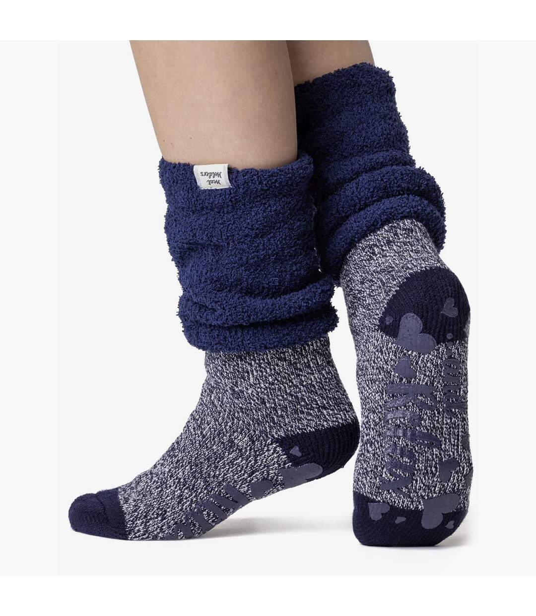 Ladies Fluffy Slouch Top Non Slip Thermal Bed Socks-5