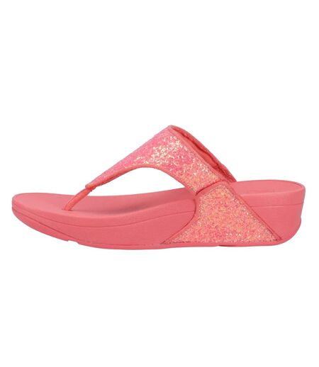 Womens/ladies lulu glitter flip flops rosy coral FitFlop