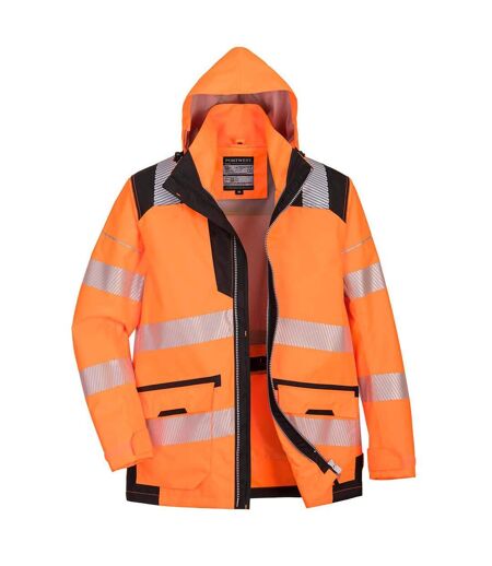 Mens pw3 5 in 1 hi-vis safety jacket orange/black Portwest
