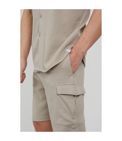 Mens cadby textured cargo shorts light sand Brave Soul