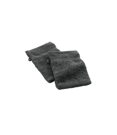Lot de 2 Gants de Toilette Elegance 15x21cm Anthracite