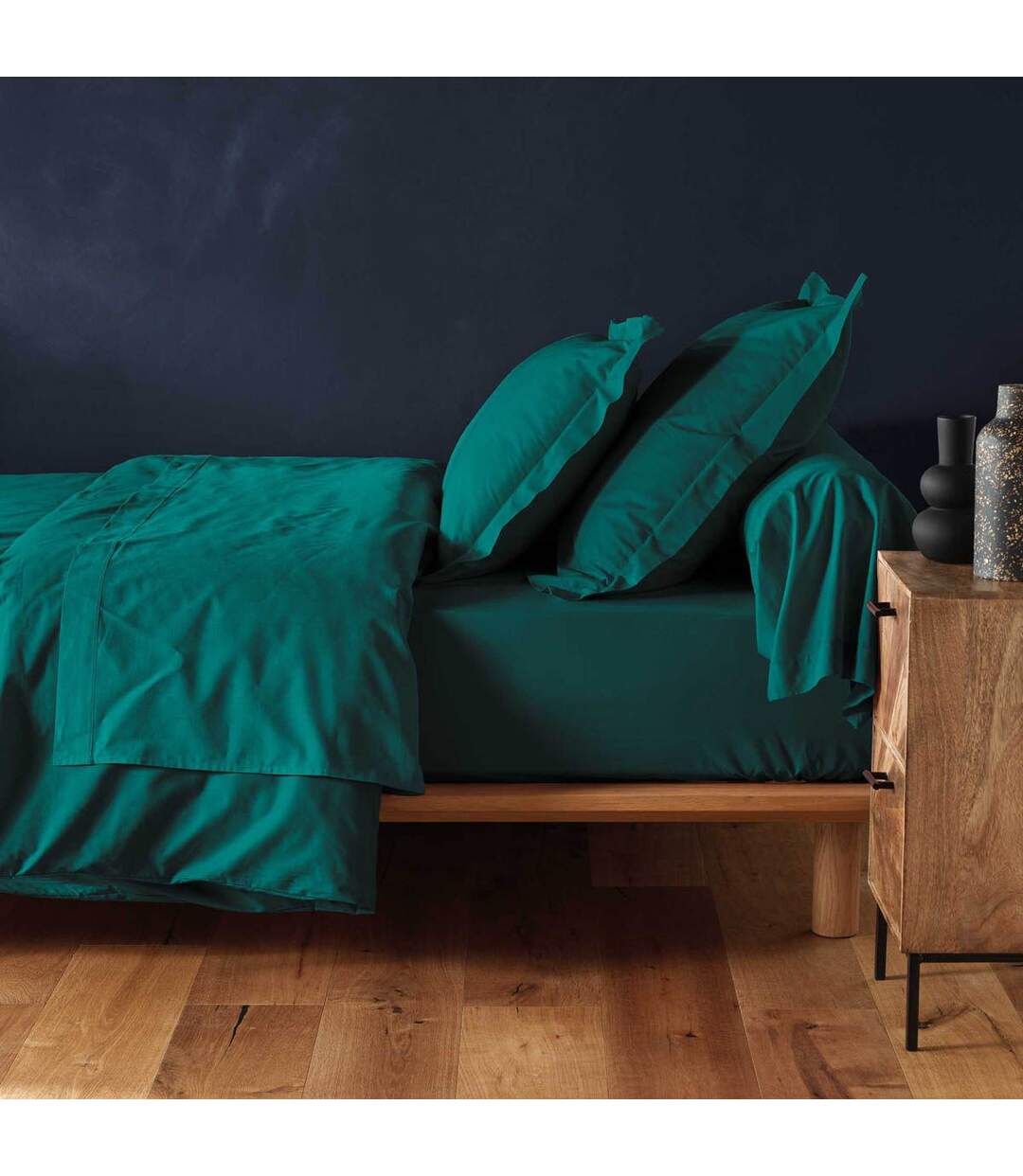 Drap Housse Lina 180x200cm Emeraude-4