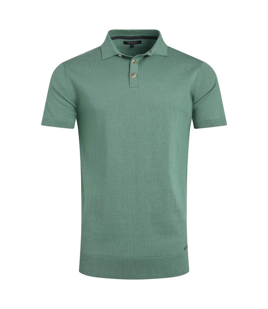 Mens quentin knitted short-sleeved polo shirt ivy Weird Fish-1